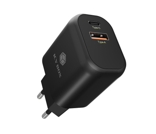 ICYBOX Ładowarka IB-PS102-PD 20 Watt Type-C + Type-A - 1141995 - zdjęcie